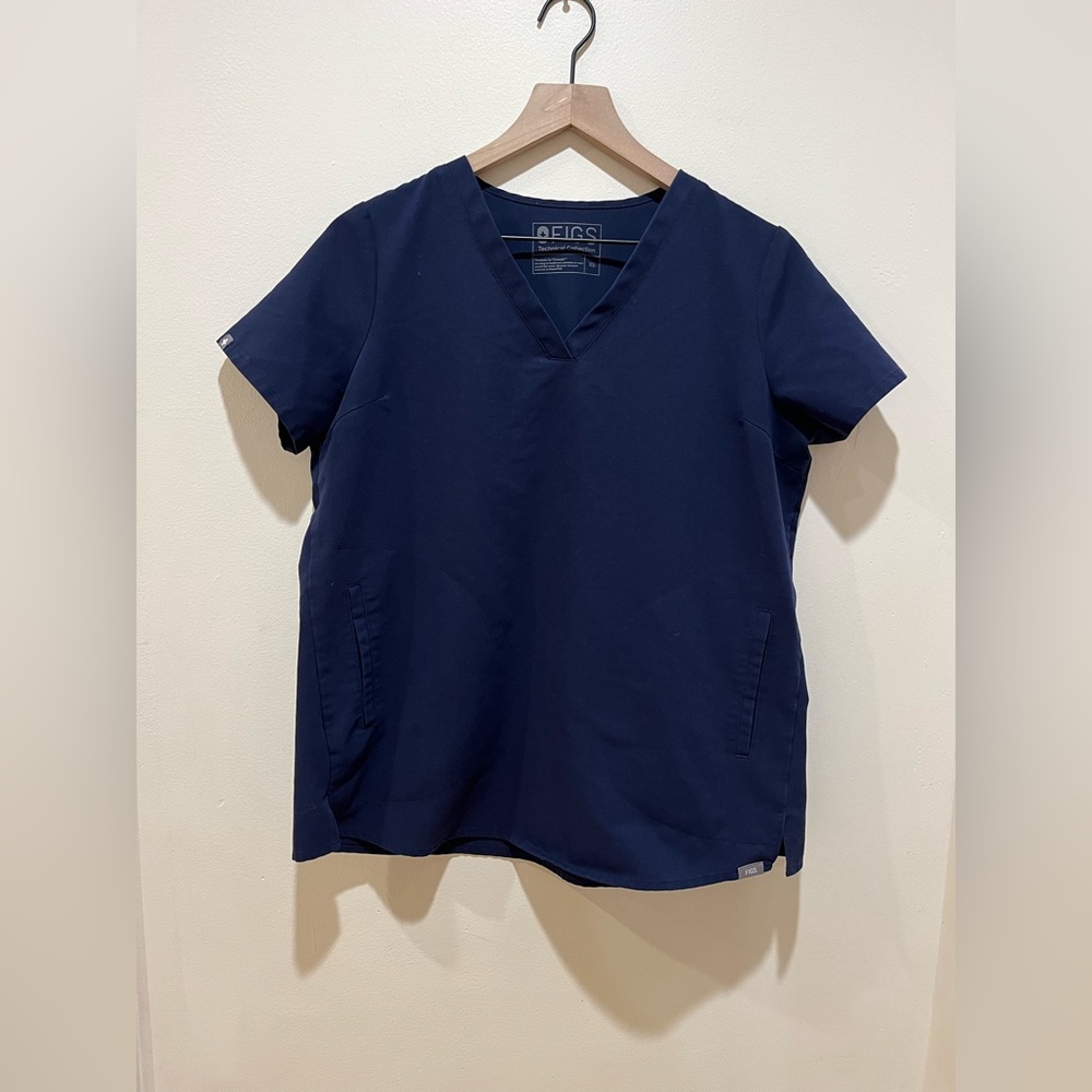 Figs Technical Collection Blue Scrubs Shirt Top - Women’s Size XS